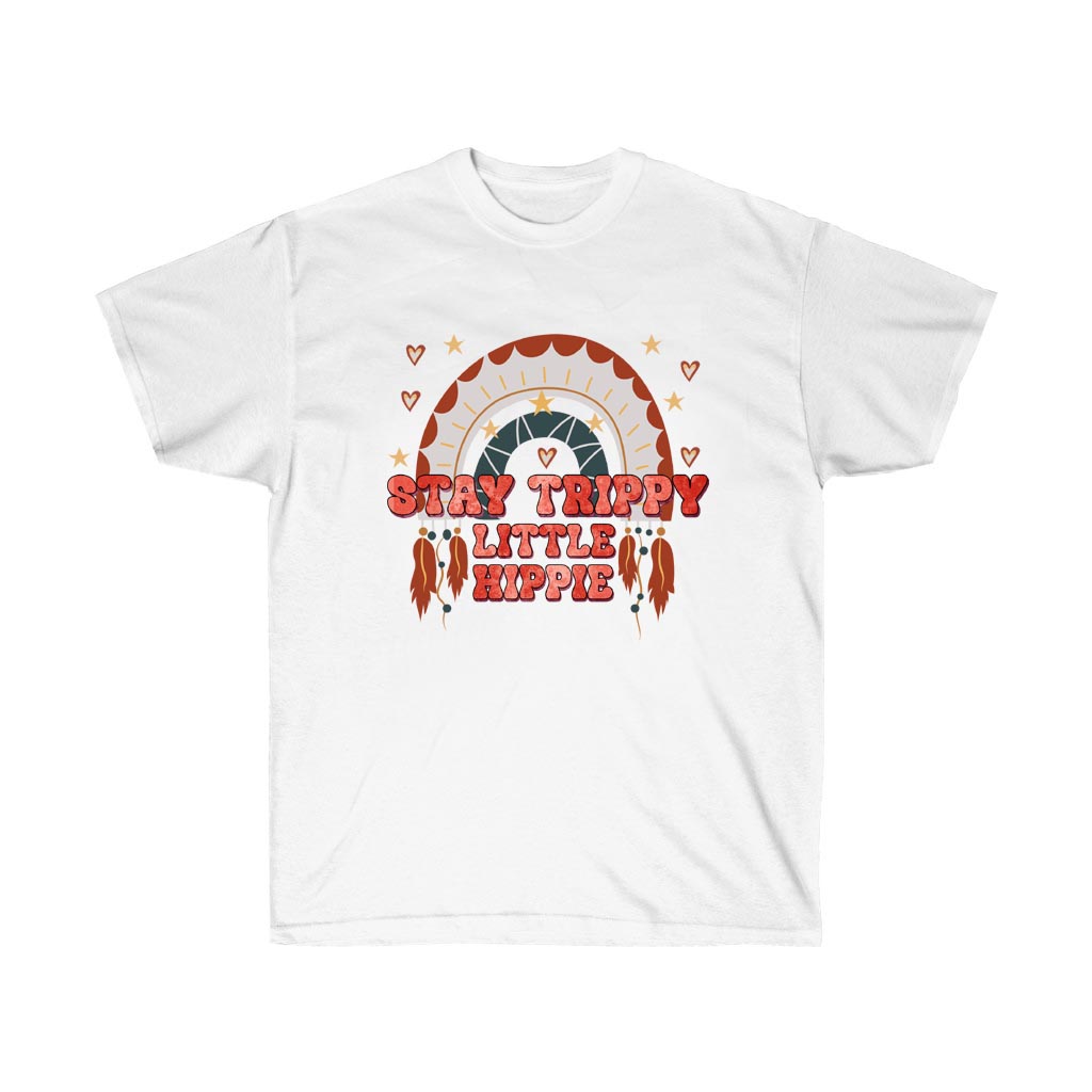 Stay Trippy Little Hippie Retro Rainbow T-Shirt