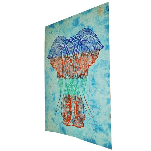 Bohemian Elephant Tie Dye Pattern Hippie Tapestry Psychedelic Wall