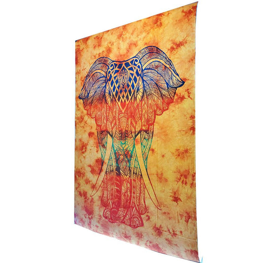 Bohemian Elephant Tie Dye Pattern Hippie Tapestry Psychedelic Wall