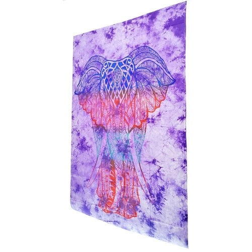 Bohemian Elephant Tie Dye Pattern Hippie Tapestry Psychedelic Wall