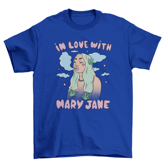 Hippie woman smoking weed t-shirt