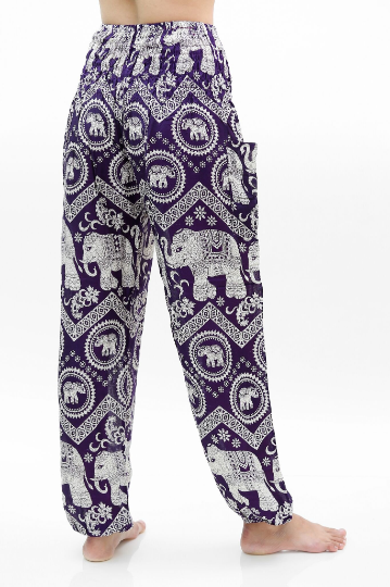 Purple ELEPHANT Pants Women Boho Pants Hippie Pants Yoga