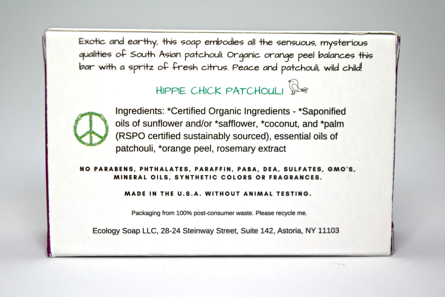 Ecology Soap Hippie Chick Patchouli Body Bar